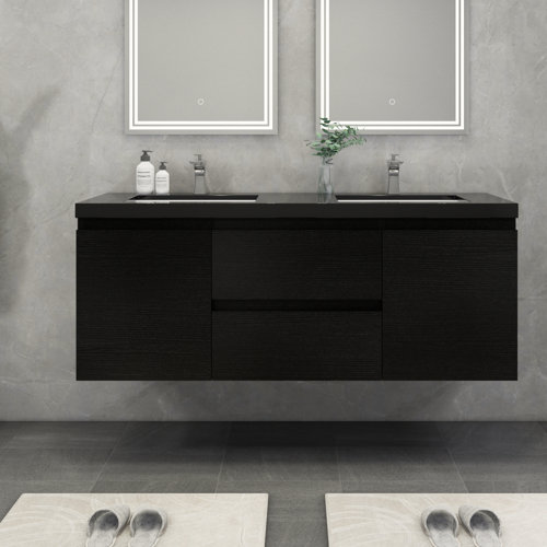 Ivy Bronx Castin 60" WallMounted Double Bathroom Vanity Set & Reviews